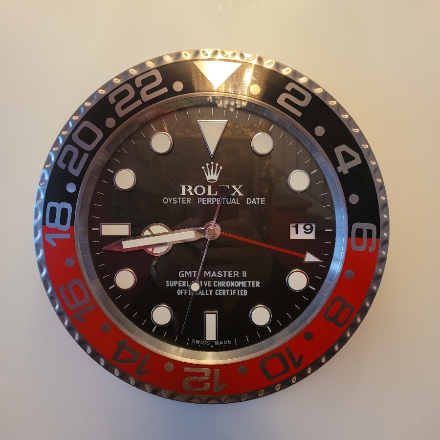 ROLEX-GMT-Haendler-Wand-Uhr-schwarz-rot-1