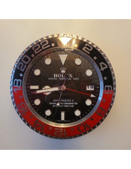 ROLEX-GMT-Haendler-Wand-Uhr-schwarz-rot-1
