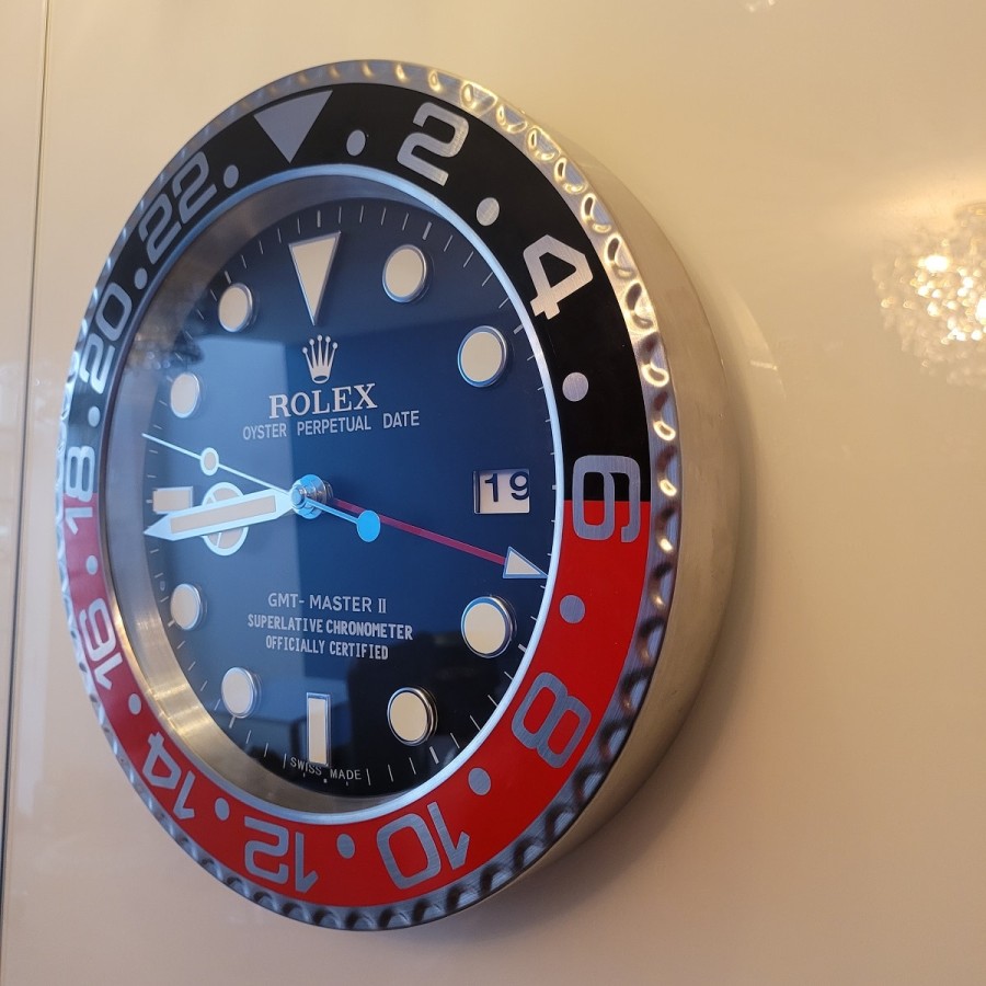ROLEX-GMT-Haendler-Wand-Uhr-schwarz-rot-2