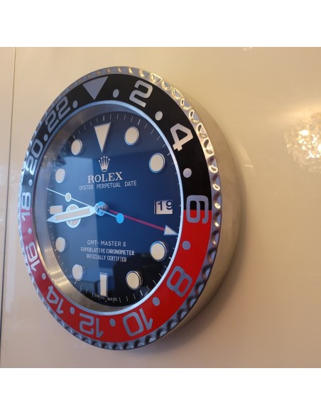 ROLEX-GMT-Haendler-Wand-Uhr-schwarz-rot-2