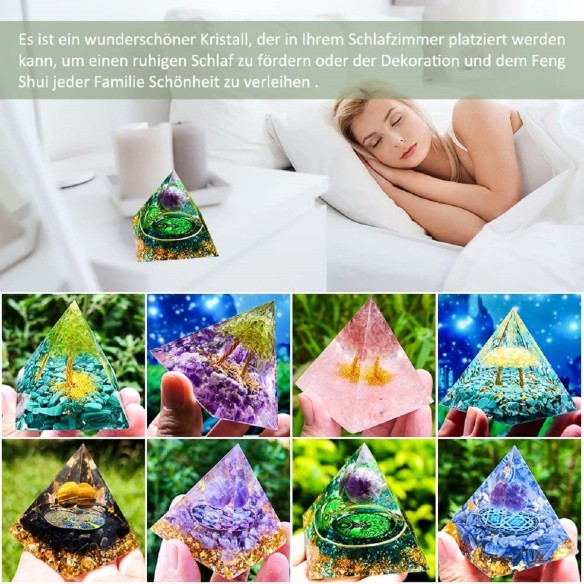 Orgonit-Orgon-Pyramide-gruene-Kristallkugel-Blattgold-Edelsteinen-4