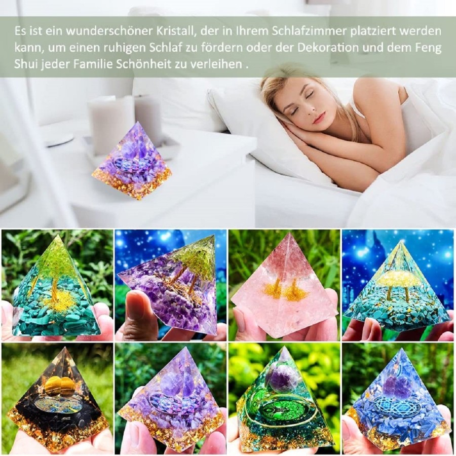 Orgonit-Orgon-Pyramide-violett-Kristallkugel-Blattgold-Edelsteinen-3