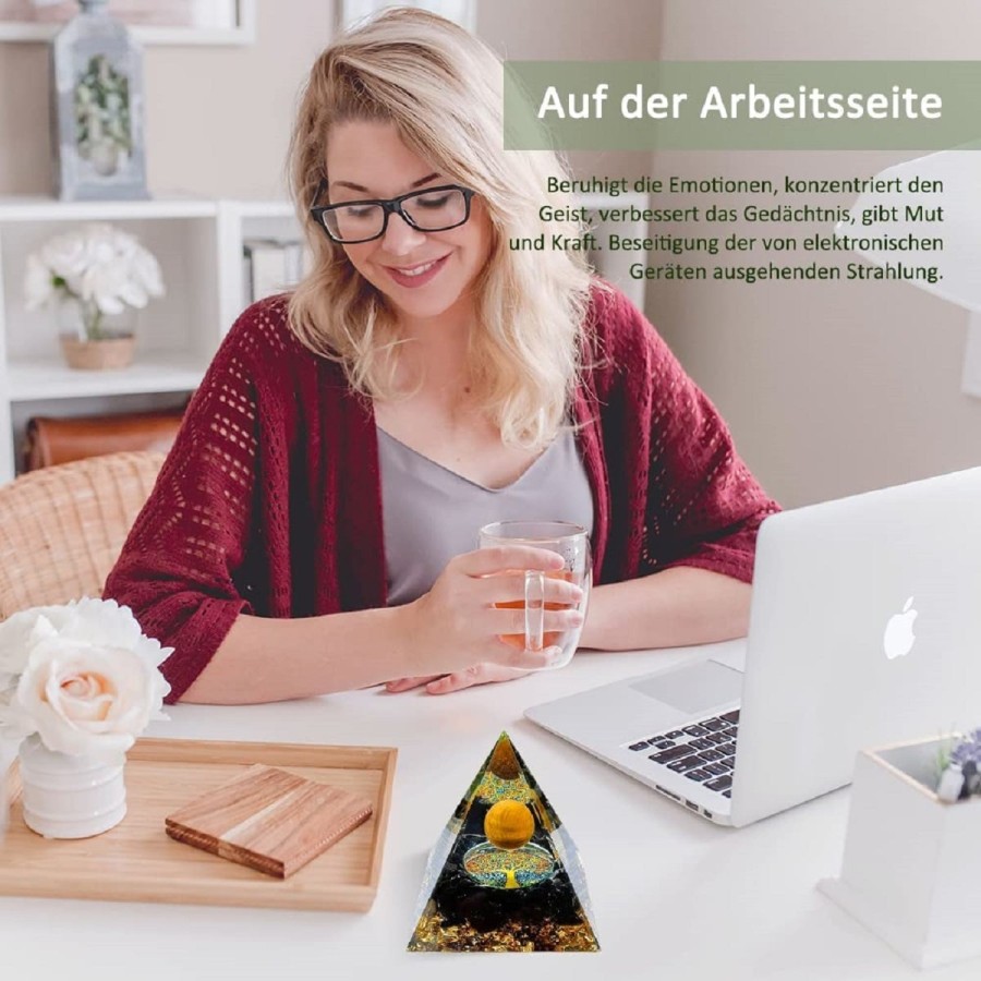 Orgonit-Orgon-Pyramide-schwarz-Goldkugel-Blattgold-Edelsteinen-5