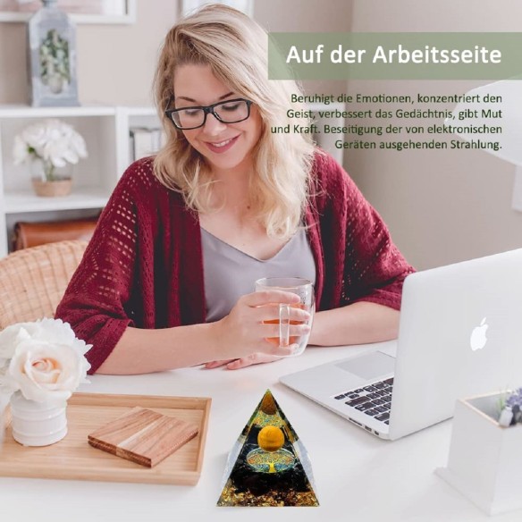 Orgonit-Orgon-Pyramide-schwarz-Goldkugel-Blattgold-Edelsteinen-5