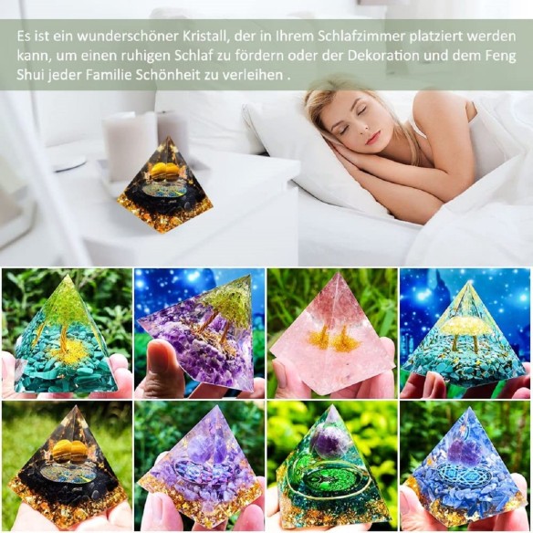 Orgonit-Orgon-Pyramide-schwarz-Goldkugel-Blattgold-Edelsteinen-2