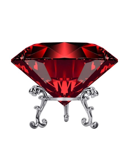 Riesiger-roter-Kristall-Diamant-Prisma-mit-verziertem-Staender-1