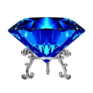 Riesiger-blauer-Kristall-Diamant-Prisma-mit-verziertem-Staender-1