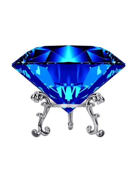 Riesiger-blauer-Kristall-Diamant-Prisma-mit-verziertem-Staender-1