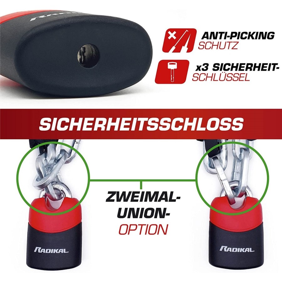 Radikal-Kettenschloss-Rundstahlkette-gehaerteter-Stahl-o10mm-120cm-lang-Sicherheitslevel-11-9