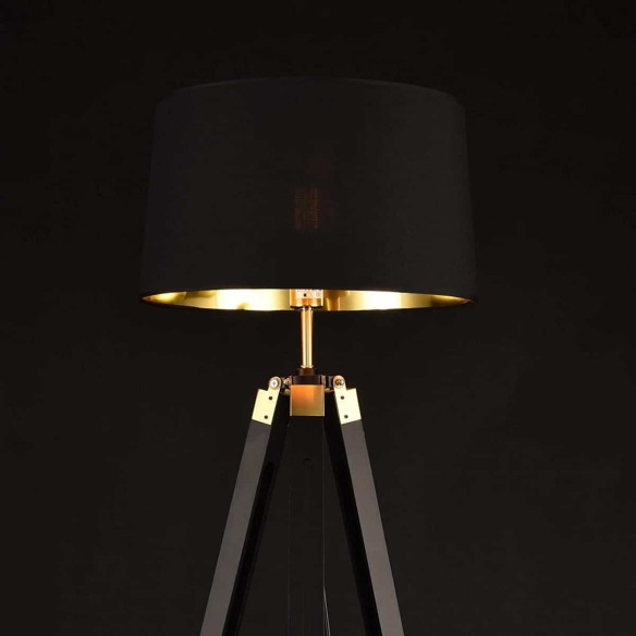 Katar-Tripod-Standleuchte-Stoffschirm-Schwarz-Gold-145cm-E27-4
