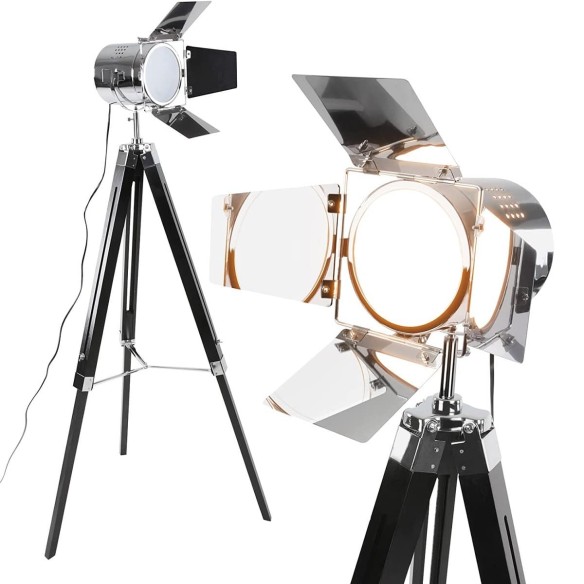 Studio-Tripod-Standleuchte-Stativ-Holz-verchromt-Hoehenverstellbar-148cm-schwarz-1