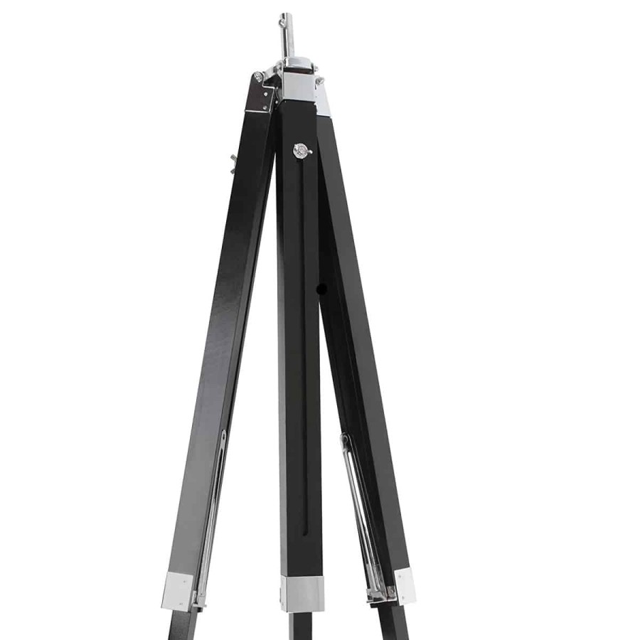 Studio-Tripod-Standleuchte-Stativ-Holz-verchromt-Hoehenverstellbar-148cm-schwarz-4
