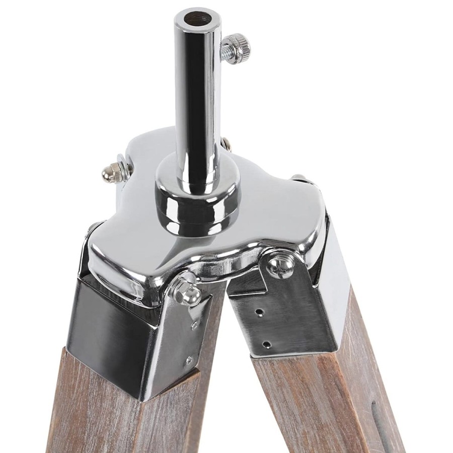 Studio-Tripod-Standleuchte-Stativ-Holz-verchromt-Hoehenverstellbar-148cm-vintage-6