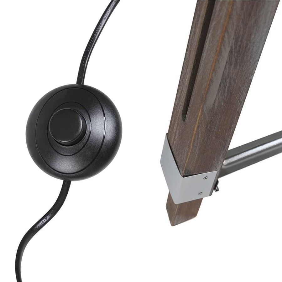 Studio-Tripod-Standleuchte-Stativ-Holz-verchromt-Hoehenverstellbar-148cm-vintage-3