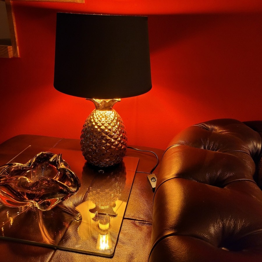Ananas-Luxus-Tischleuchte-Nachtischlampe-E14-Gold-Schwarz-3
