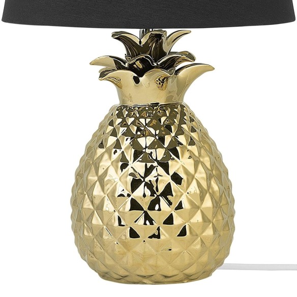 Ananas-Luxus-Tischleuchte-Nachtischlampe-52cm-hoch-E14-Gold-Schwarz