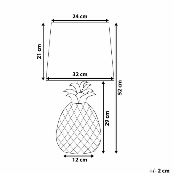 Ananas-Luxus-Tischleuchte-Nachtischlampe-52cm-hoch-E14-Gold-Schwarz-1