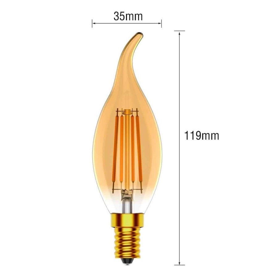 E14-LED-Leuchtmittel-Kerzenform-4W-dimmbar-2700K-400LM-Vintage-Edison-Gluehfaden-Retro-Bernstein-2