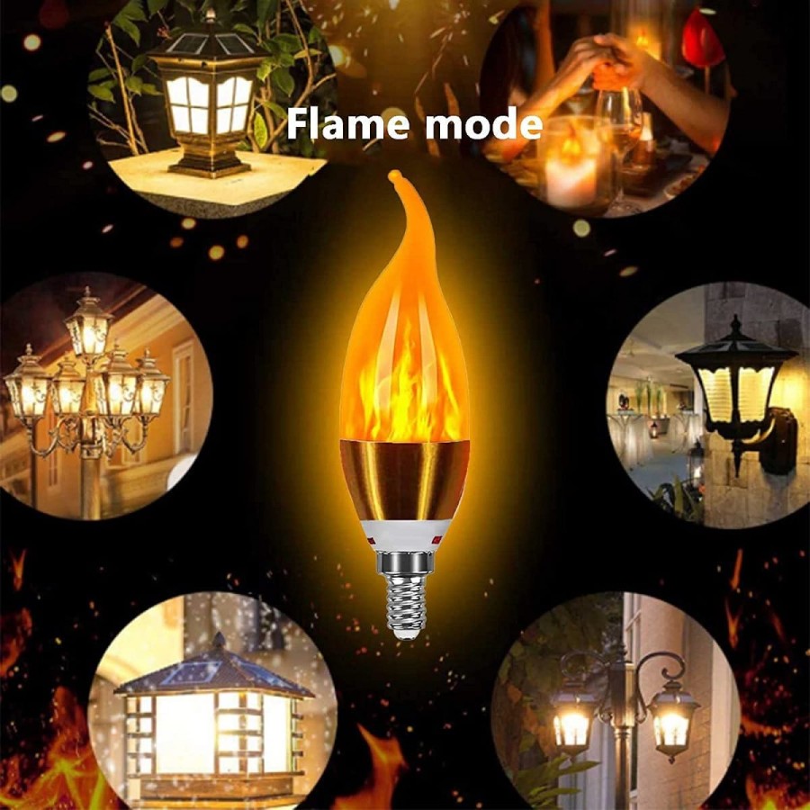 E14-LED-Leuchtmittel-Kerzenform-flammend-2W-dimmbar-2700K-400LM-Vintage-Edison-Gluehfaden-Retro-Bernstein-2