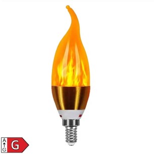 E14-LED-Leuchtmittel-Kerzenform-flammend-2W-dimmbar-2700K-400LM-Vintage-Edison-Gluehfaden-Retro-Bernstein