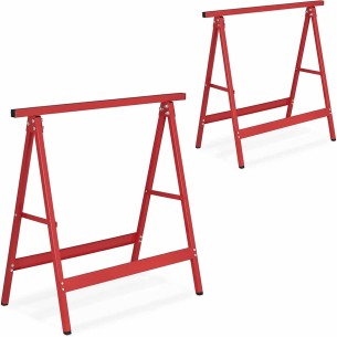 Klappbock-klappbare-Arbeitsauflage-Werkstatt-Stahl-bis-100kg-rot