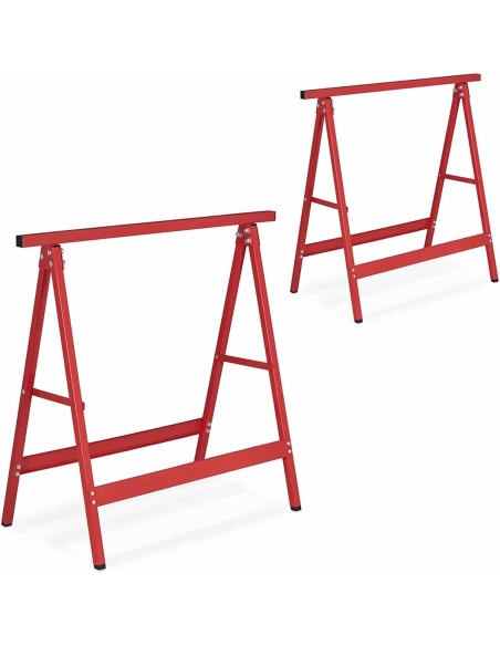 Klappbock-klappbare-Arbeitsauflage-Werkstatt-Stahl-bis-100kg-rot