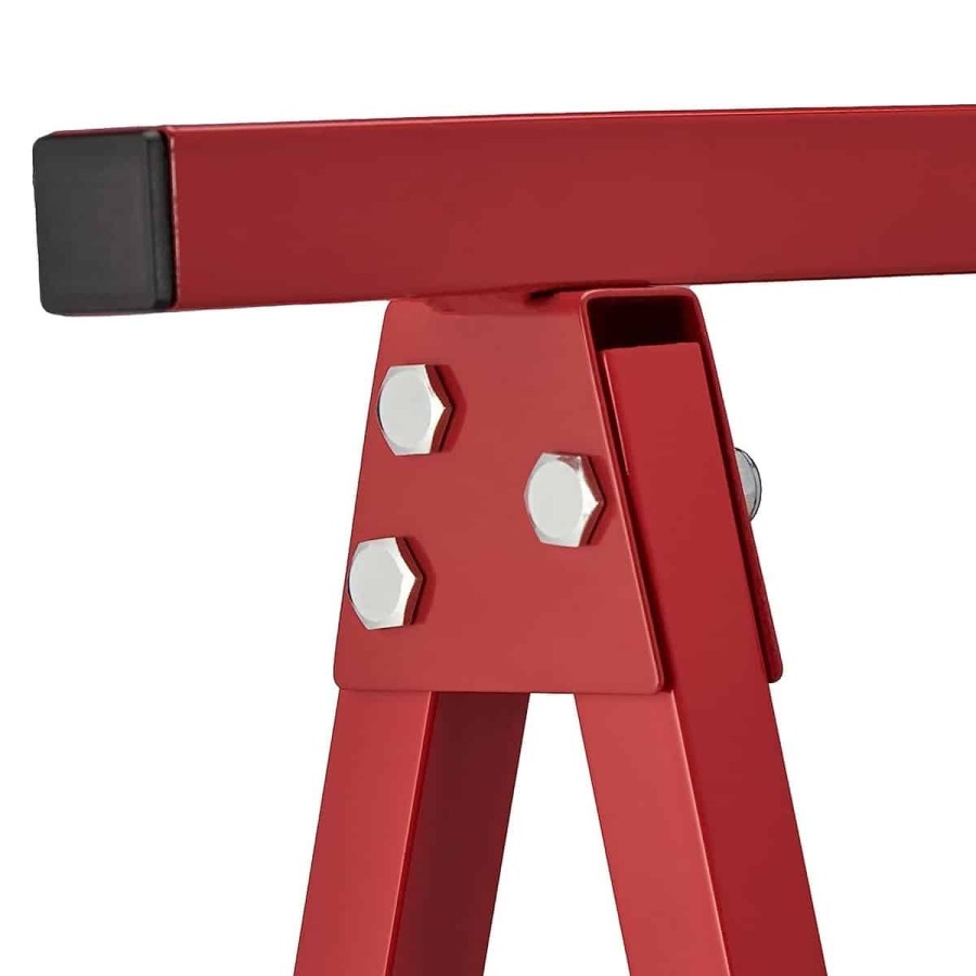 Klappbock-klappbare-Arbeitsauflage-Tapeziertisch-Stahl-bis-100kg-rot