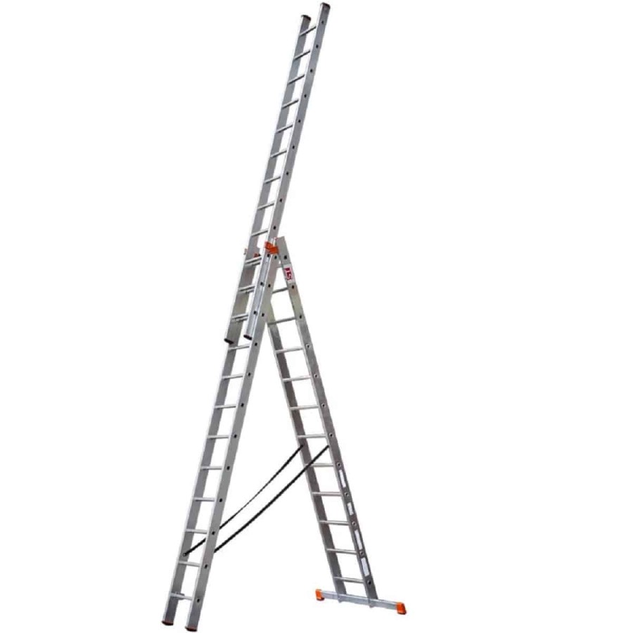 ALU-Kombileiter-Klapp-Bock-u.-Schiebeleiter-3x12-Sprossen-max.-Arbeitshoehe-9-1