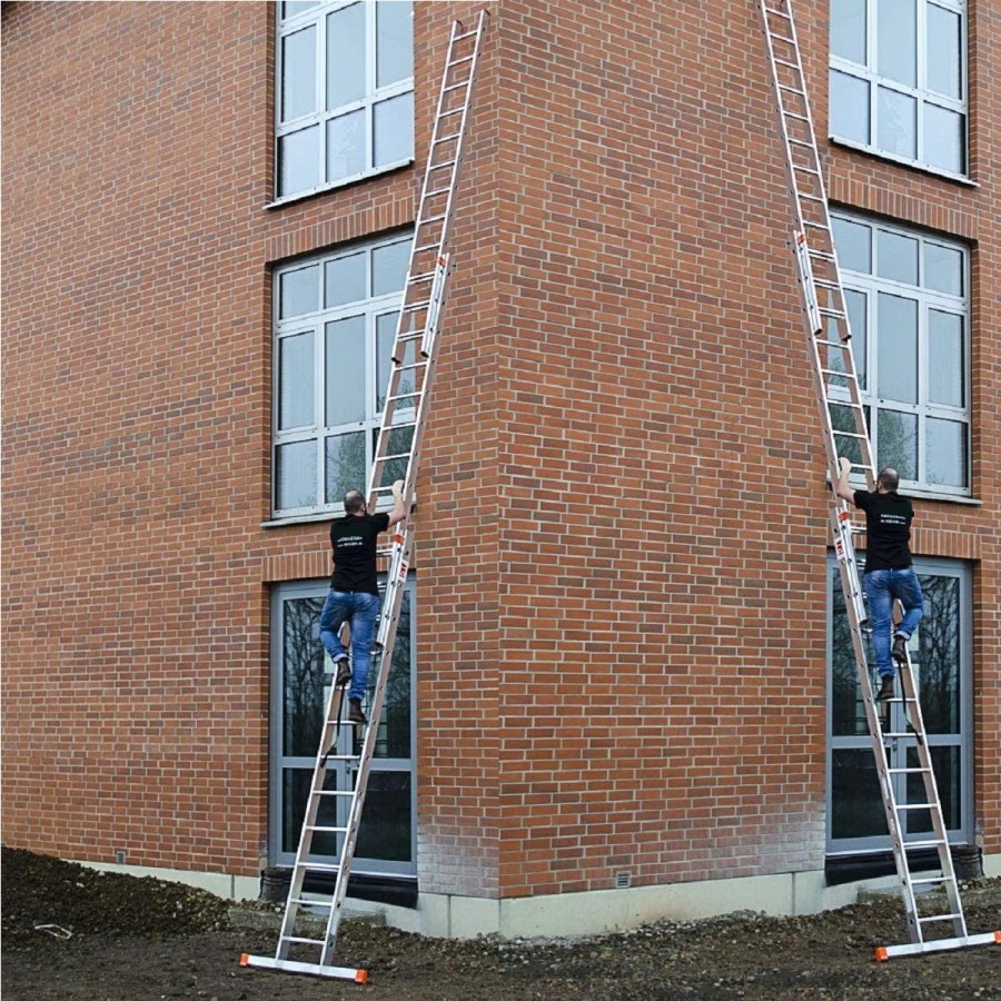 ALU-Kombileiter-Klapp-Bock-u.-Schiebeleiter-3x12-Sprossen-max.-Arbeitshoehe-9-3