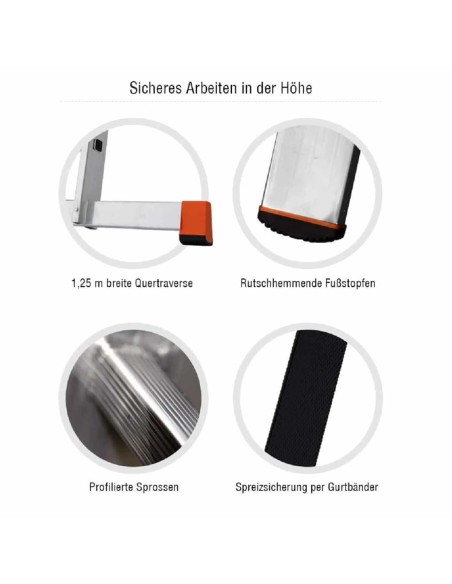 ALU-Kombileiter-Klapp-Bock-u.-Schiebeleiter-3x12-Sprossen-max.-Arbeitshoehe-9-5