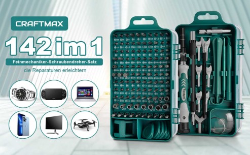 Feinmechaniker-Werkzeug-Set-142-tlg-Mini-Schraubenzieher-Set-Flexible-Welle-Schraubendreher-fuer-Phone-Switch-Laptop-Brille-Uhre 2