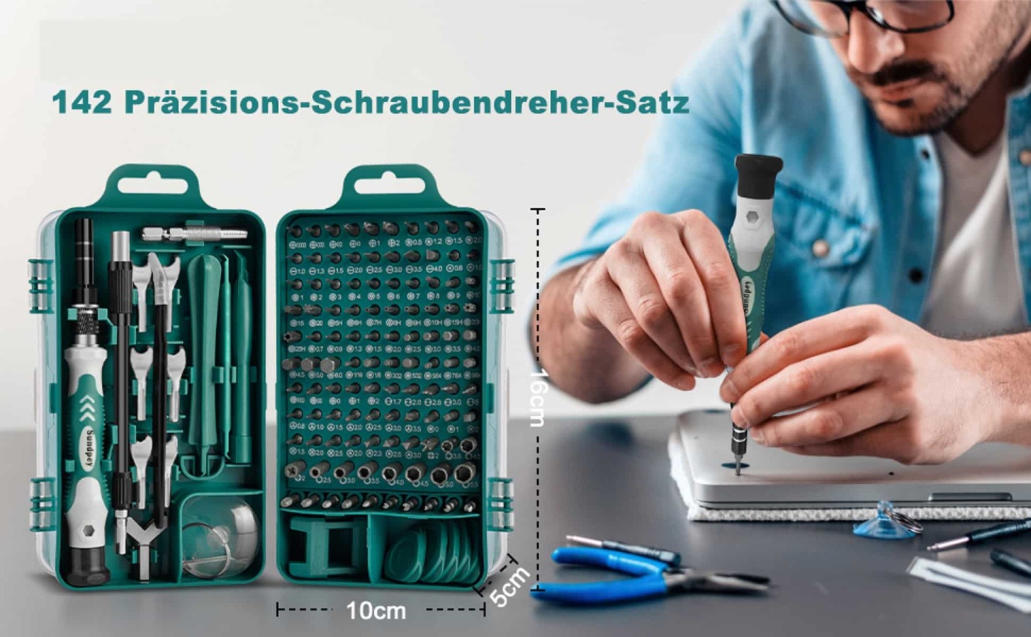 Feinmechaniker-Werkzeug-Set-142-tlg-Mini-Schraubenzieher-Set-Flexible-Welle-Schraubendreher-fuer-Phone-Switch-Laptop-Brille-Uhre