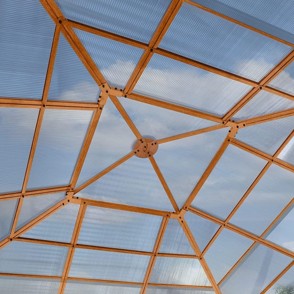 Luxus-Gartenpavillon-4x4m-4-Seitenteile-Polycarbonat-Dach-8mm-Holzoptik-grau-4