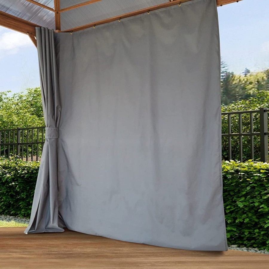 Luxus-Gartenpavillon-4x4m-4-Seitenteile-Polycarbonat-Dach-8mm-Holzoptik-grau-5