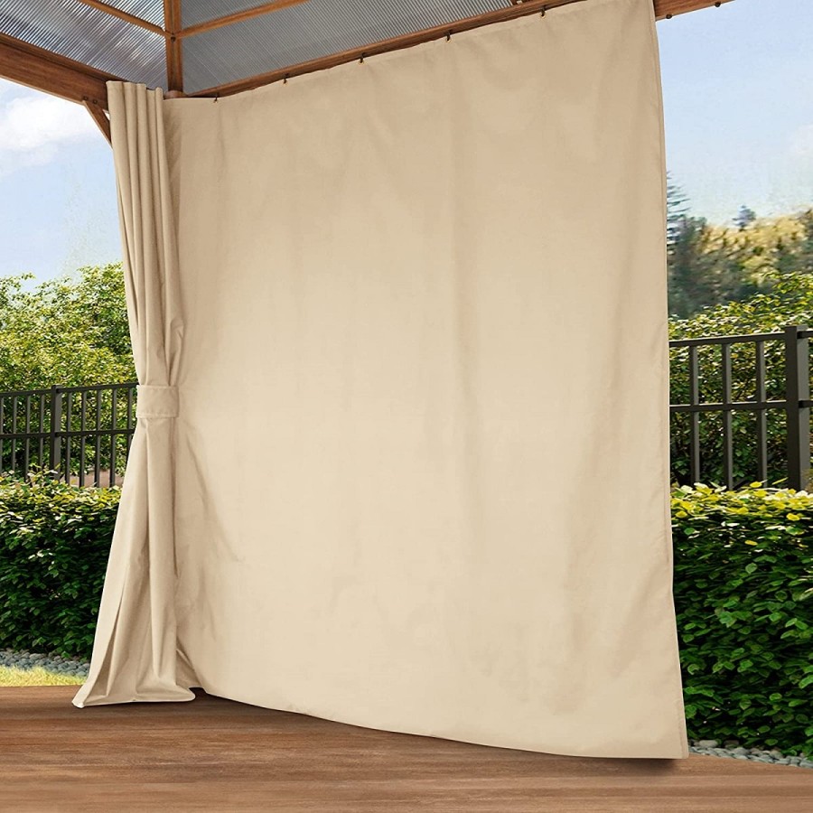 Luxus-Gartenpavillon-4x4m-4-Seitenteile-Polycarbonat-Dach-8mm-Holzoptik-Champagner-3