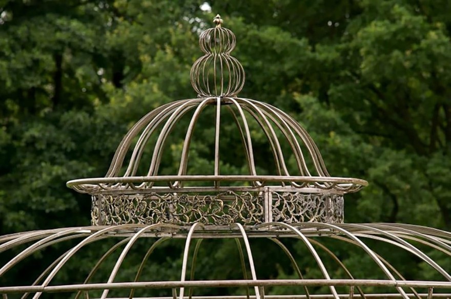 Luxus-Gartenpavillon-Runder-Rankpavillon-Palais-O-3.70m-im-prachtvollen-Rokoko-Stil-antikBronze-6