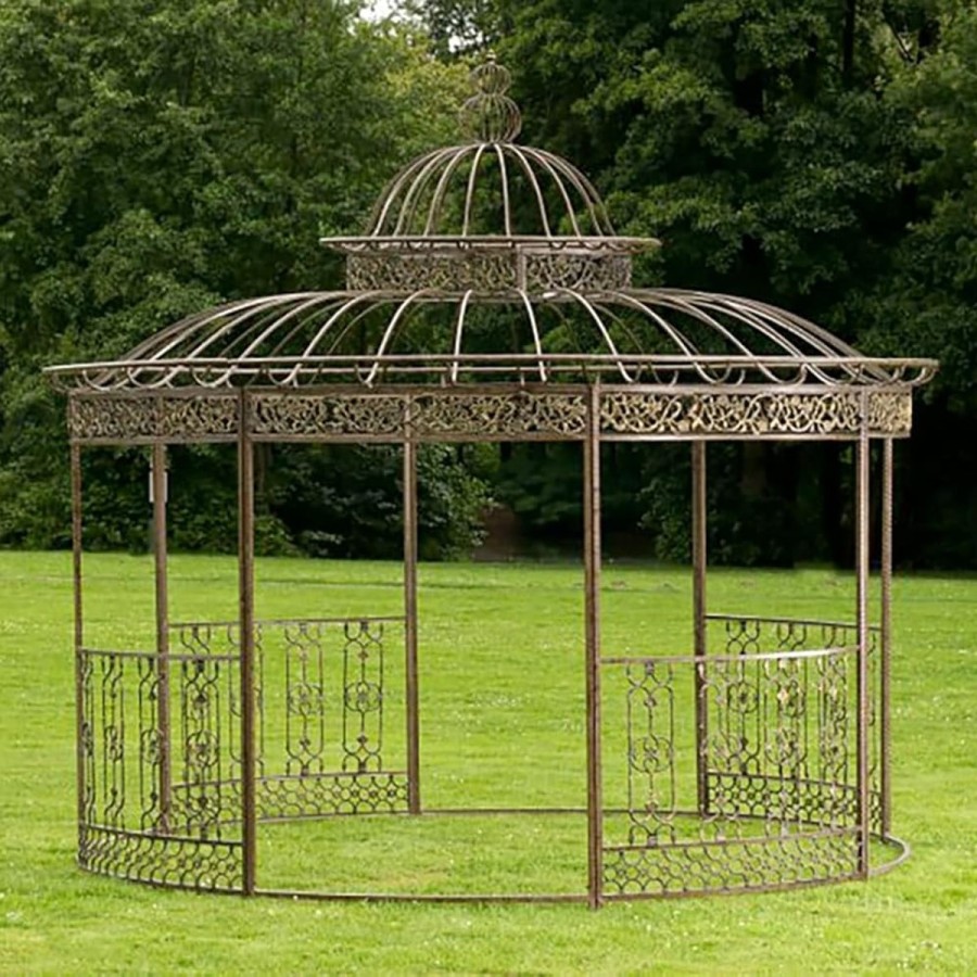 Luxus-Gartenpavillon-Runder-Rankpavillon-Palais-O-3.70m-im-prachtvollen-Rokoko-Stil-antikBronze-1