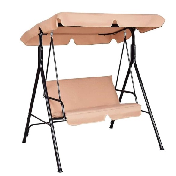 2-Sitzer-Hollywoodschaukel-mit-5cm-Polster-verstellbarem-Baldachin-Stahlrahmen-1