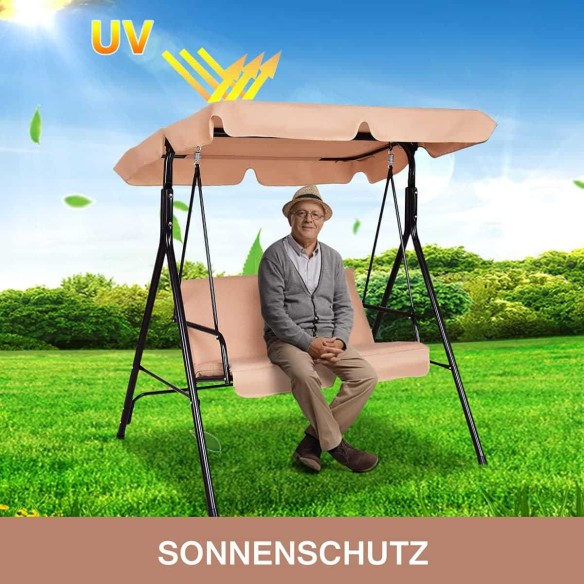 2-Sitzer-Hollywoodschaukel-mit-5cm-Polster-verstellbarem-Baldachin-Stahlrahmen-2