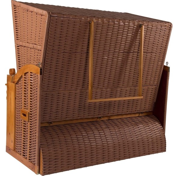 Ostsee-Strandkorb-2-Personen-Abdeckhaube-verstellbare-Rueckenlehne-Fusskissen-burgund-gruen-beige-5