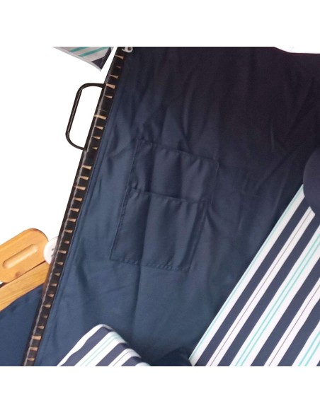 Ostsee-Strandkorb-2-Personen-Abdeckhaube-verstellbare-Rueckenlehne-Fusskissen-blau-weiss-3