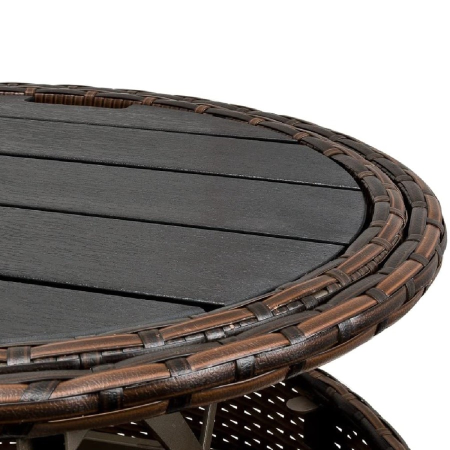 Rattan-Luxus-Gartenmuschel-Sonnenbett-Sonneninsel-O-185cm-Ausziehtisch-faltbares-Sonnendach-braun-Cappuccino-2
