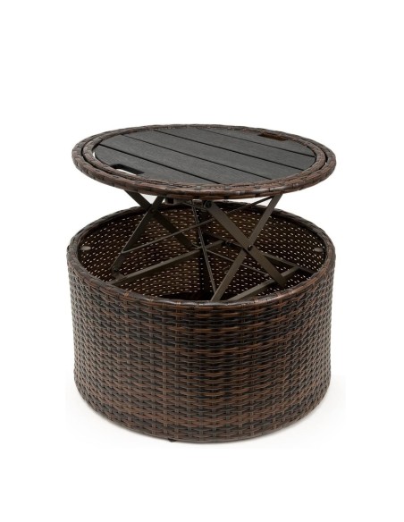 Rattan-Luxus-Gartenmuschel-Sonnenbett-Sonneninsel-O-185cm-Ausziehtisch-faltbares-Sonnendach-braun-Cappuccino-5