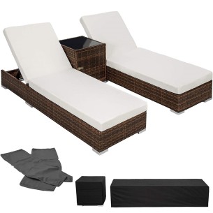 Rattan-Lounge-Sonnenliegen-Set-inkl.-Tisch-Schutzhuelle-braun-creme-1