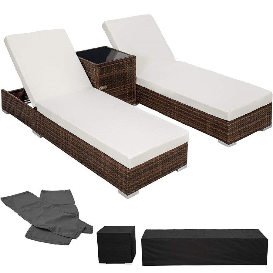 Rattan-Lounge-Sonnenliegen-Set-inkl.-Tisch-Schutzhuelle-braun-creme-1