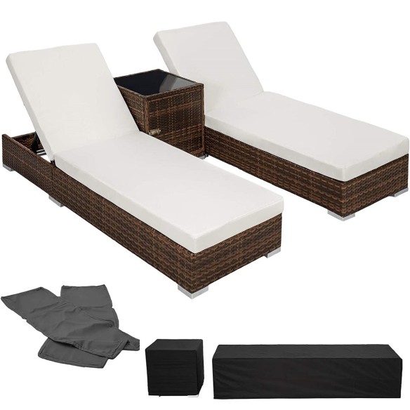 Rattan-Lounge-Sonnenliegen-Set-inkl.-Tisch-Schutzhuelle-braun-creme-1