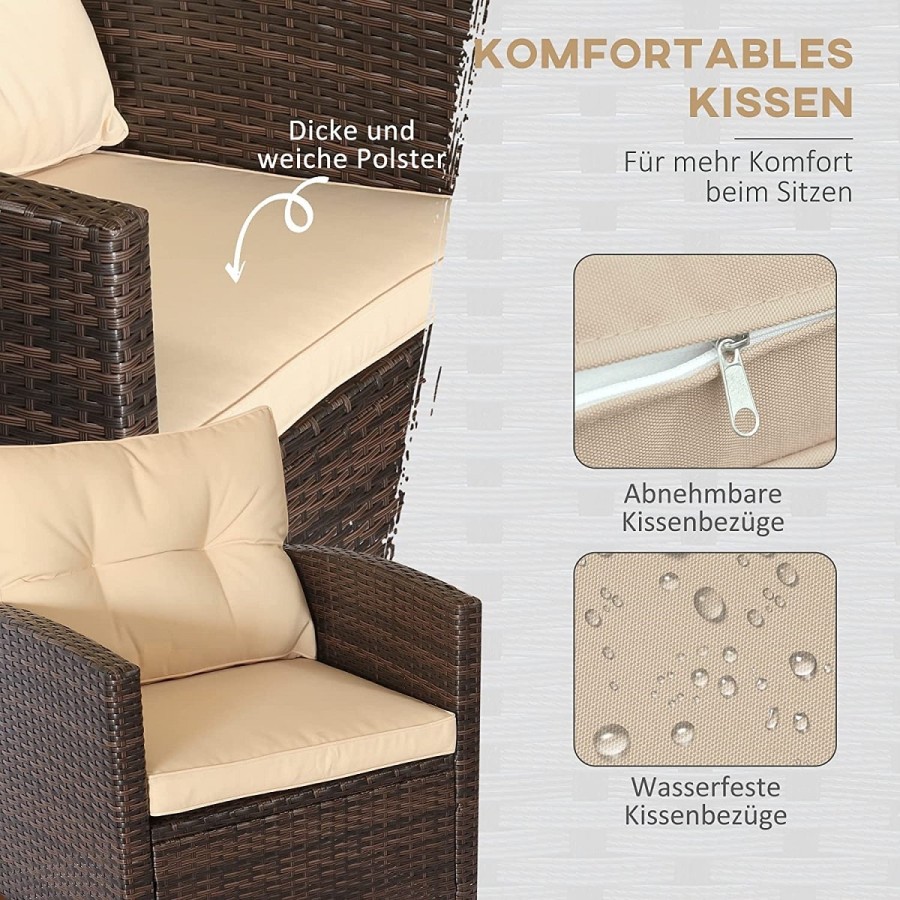 Luxus-Rattan-Lounge-Sitzgarnitur-4tlg.-Sofagarnitur-Sessel-Glastisch-braun-cappuccino-4