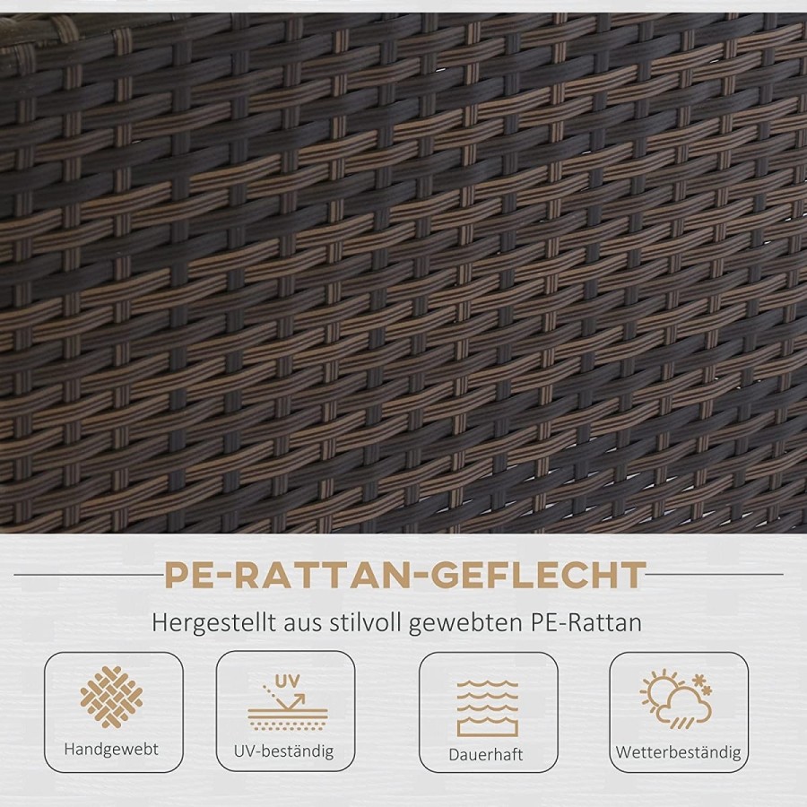 Luxus-Rattan-Lounge-Sitzgarnitur-4tlg.-Sofagarnitur-Sessel-Glastisch-braun-cappuccino-8