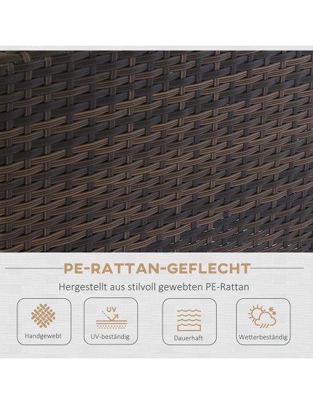 Luxus-Rattan-Lounge-Sitzgarnitur-4tlg.-Sofagarnitur-Sessel-Glastisch-braun-cappuccino-8