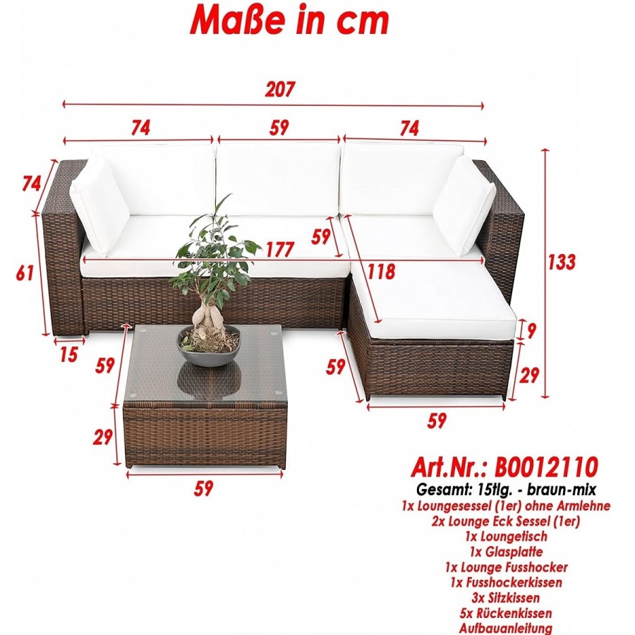 Java-Rattan-Lounge-Sitzgarnitur-mit-Sofa-Sessel-Hocker-Glastisch-erweiterbar-braun-creme-7